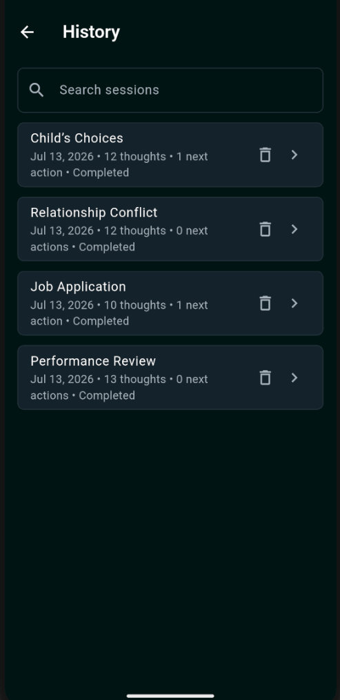 Session history