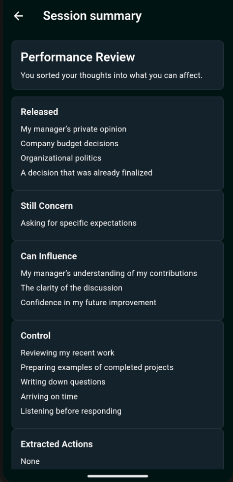 Session summary