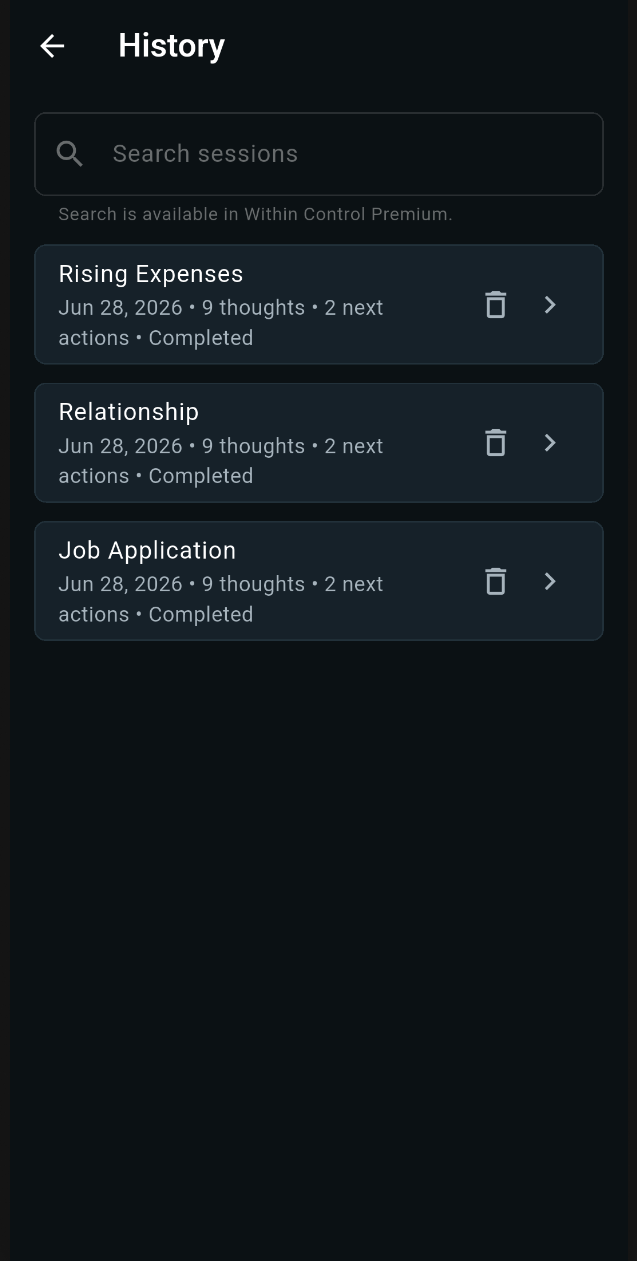 Session history