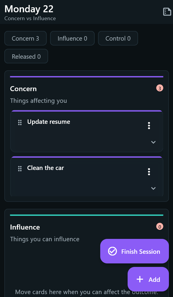 Vythin board screen
